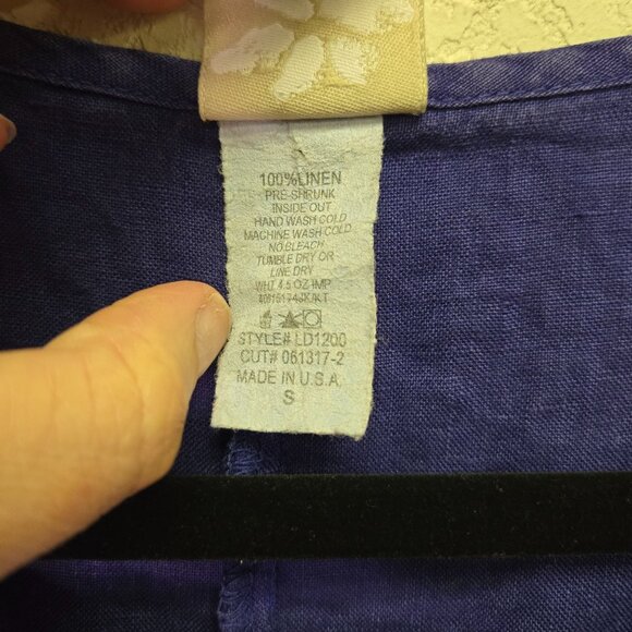 Match Point Womens Purple Linen A-Line Dress S Minimalist Lagenlook - Picture 6 of 9